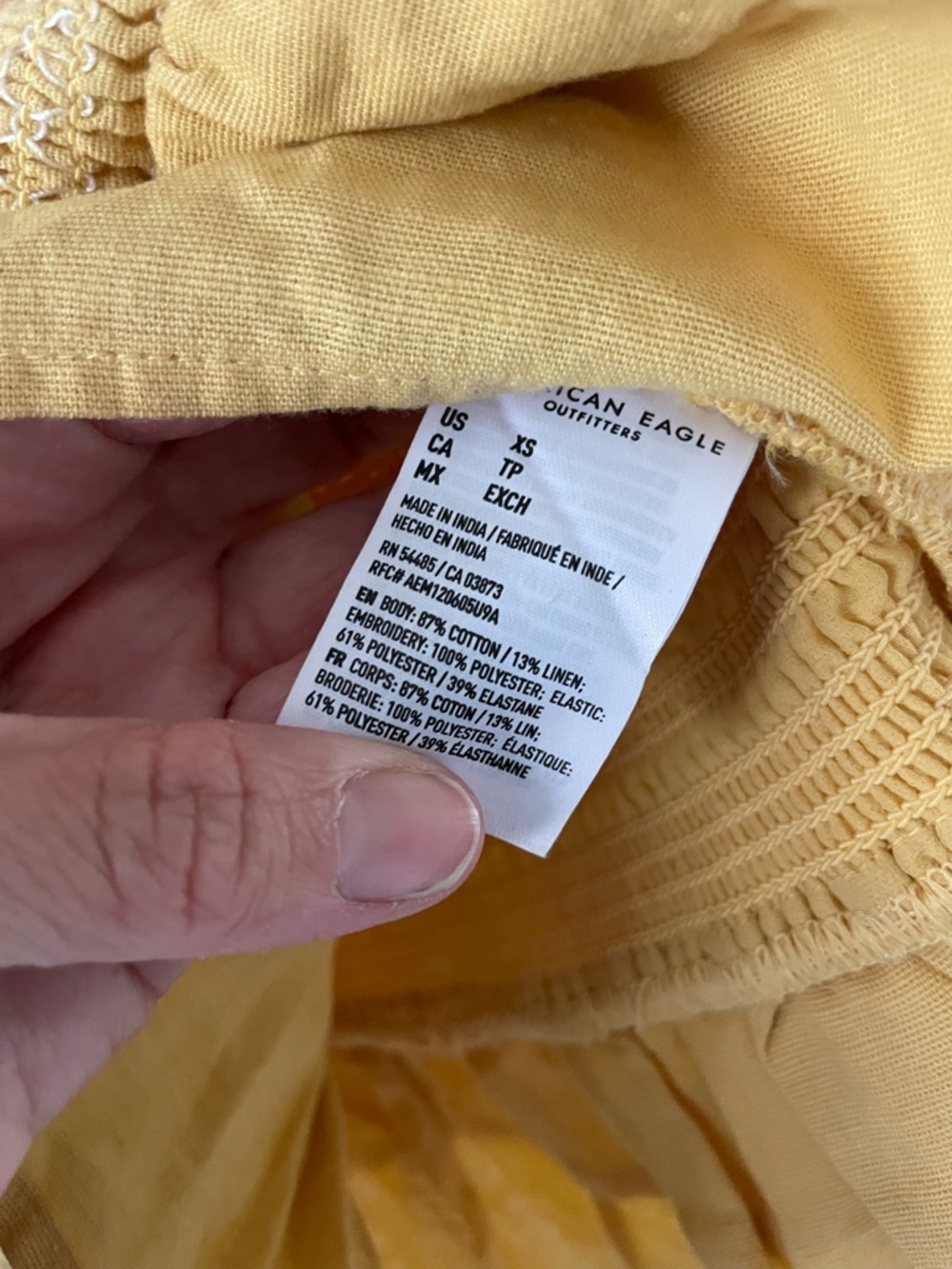 American Eagle Yellow & White Mini Dress - Picture 4 of 6